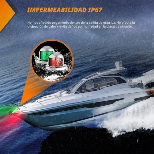 Vista 4 de Nilight - Luz de navegación para barco, 2 unidades, 8 LED, luces de lazo rojo y verde Luz de navegación 8LED- 2 piezas