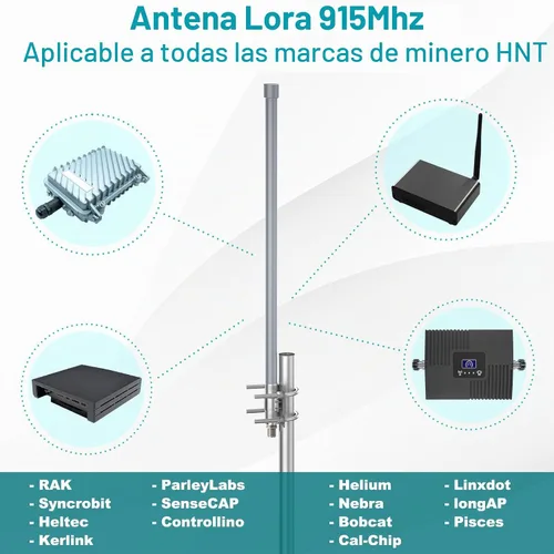 Vista 4 de Kit de antena LoRa de 915 MHz para Meshtastic, 5.8dBi, cable de 16.4 pies
