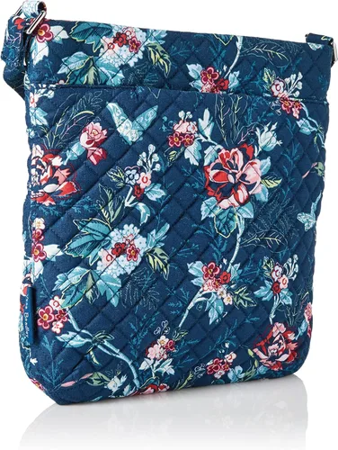 Vista 2 de Vera Bradley - Bolsa cruzada para mujer, de algodón característico de la marca, con triple cremallera, hipster