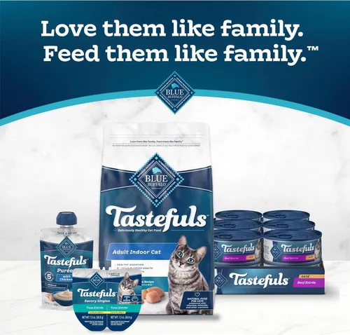 Vista 9 de Blue Buffalo Tastefuls Natural Pate - Comida húmeda natural para gatos, ternera, latas de 5.5 onzas (24 unidades) La carne de res real es lo