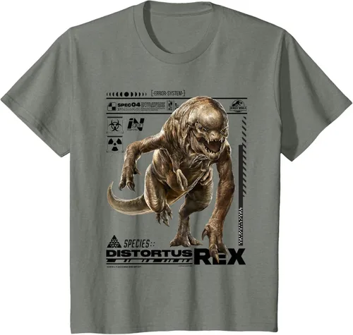 Vista 19 de Jurassic World Rebirth Distortus Rex Ingen Species File Camiseta Gris Oscuro