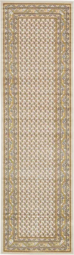 Vista 6 de Unique Loom Williamsburg Collection - Alfombra tradicional con borde central de puntos, alfombra de pasillo de 2 pies 9 pulgadas x 9 pies 10 Beige