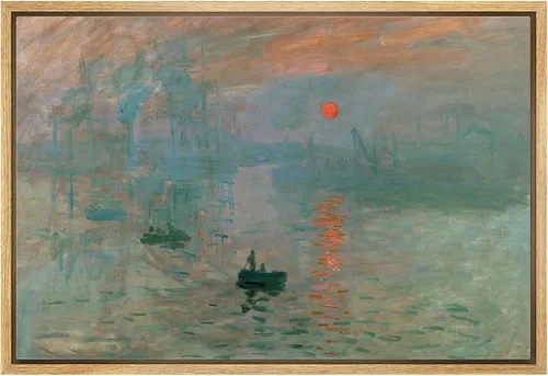Vista 35 de wall26 Claude Monet - Paseo del acantilado en Pourville - Arte moderno impresionista - Lienzo enmarcado para arte para el hogar, 16 x 24 pulgadas
