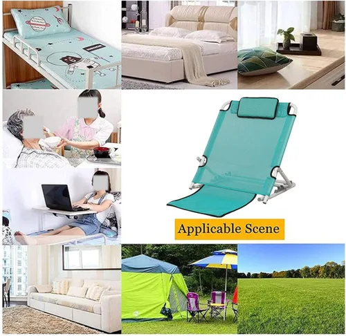 Vista 2 de Respaldo de cama ajustable, almohadas de descanso en cama de lectura, respaldo de cama elevable, portátil, plegable, ajustable, respaldo de espalda
