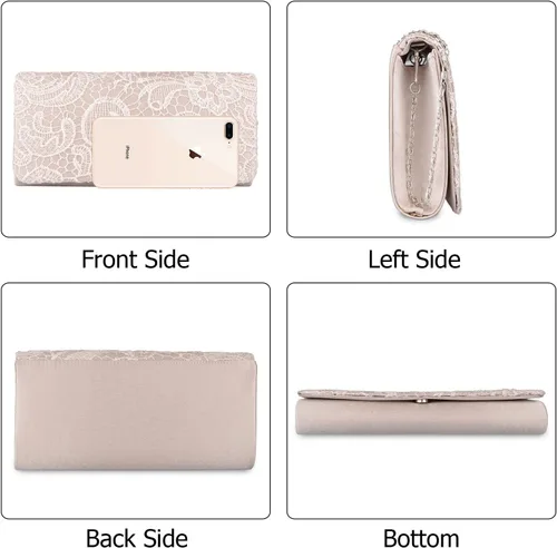 Vista 3 de BAGLAMOR Bolsos de embrague para las mujeres de encaje floral bolso de noche