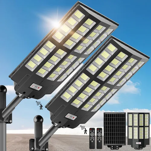Vista 12 de OKPRO Luces de calle solares 10000W al aire libre, luces solares impermeables IP66