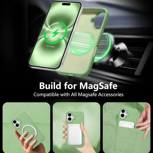 Vista 53 de Funda magnética de silicona para iPhone 13 Pro, color blanco antiguo [Compatible con Magsafe] [Forro de microfibra suave antiarañazos], funda