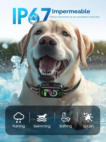 Vista 4 de DINJOO Collar Antiladridos Inteligente - Collar de Adiestramiento Antiladridos Recargable con 8 Niveles de Sensibilidad Ajustables, Pitido y Choque