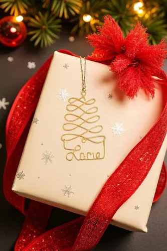 Vista 6 de Adornos de Navidad personalizados, árbol dorado, plateado o rojo con cualquier nombre, etiqueta de nombre para regalo o calcetín de Navidad, adorno
