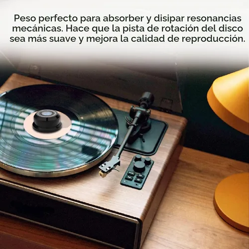 Vista 5 de Monosadio - Estabilizador de peso 3 en 1 de 50 Hz, tocadiscos de audiófilo, peso de 11.29 oz, tocadiscos de aluminio para discos de vinilo con nivel