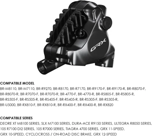 Vista 3 de L03A Pastillas de freno de metal con aleta de refrigeración, compatibles con Shimano DEORE XT M8100, SLX M7100, DURA-ACE R9150, ULTEGRA R8050
