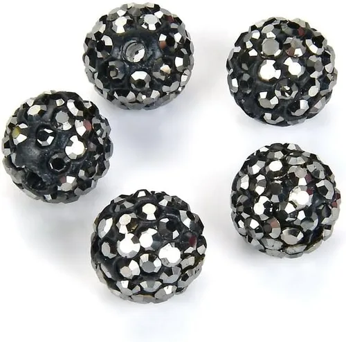 Vista 19 de 100 piezas Adabele Grado A Cuentas sueltas con cristal de 10 mm, diseño de atrapasueños con diamantes de imitación, bola de discoteca de arcilla