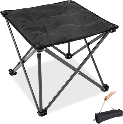 Vista 16 de FUNDANGO Taburete trípode plegable, silla de pesca portátil ligera con asiento acolchado grueso, 440 libras, sillas de campamento al aire libre