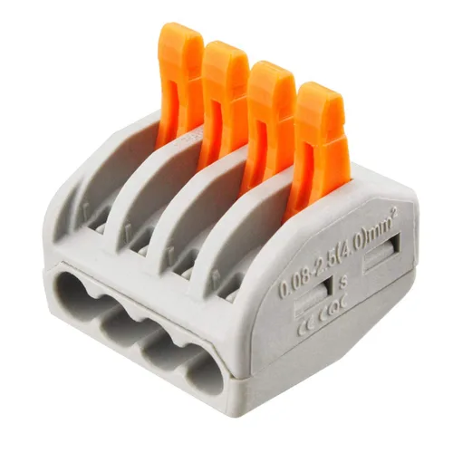 Vista 5 de Kit de surtido de 30 conectores eléctricos de alambre de palanca con tuercas, 28-12 AWG, combinación compacta de múltiples conductores de 2/3/5