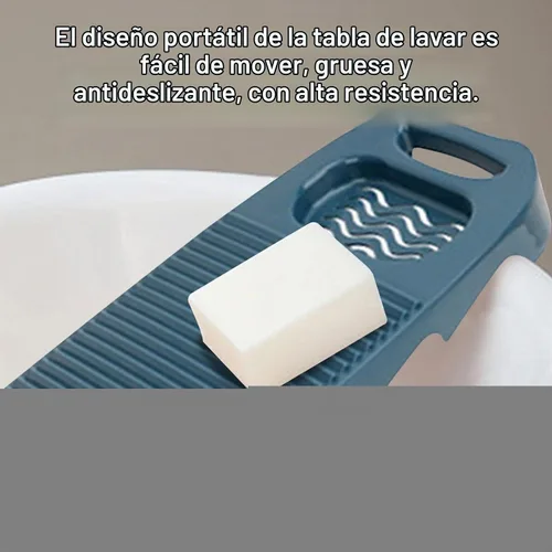 Vista 7 de Herramienta portátil para lavar la ropa, tabla de lavandería grande, tabla de lavado de manos para el hogar con soporte para jabón, tabla de lavar