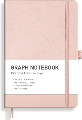 Vista 17 de RETTACY Cuaderno de diario con puntos y viñetas, 192 páginas, tamaño mediano A5 (5.7" x 8.3"), tapa dura de cuero, papel grueso de 100 gsm