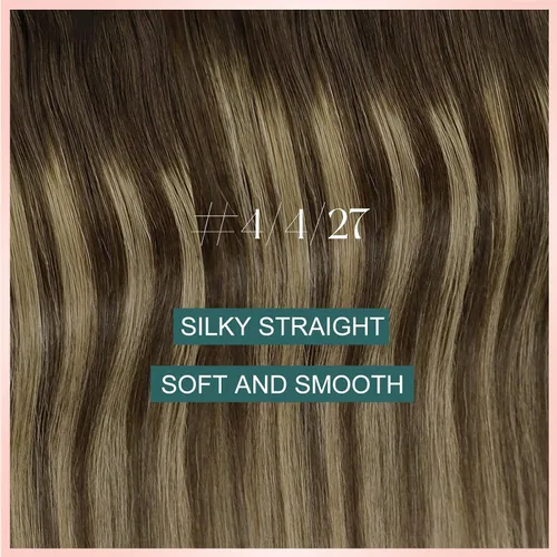 Vista 123 de Easyouth Extensión de cabello humano rubio con cola de caballo, extensiones de cabello humano rubio dorado con reflejos rubios, extensiones
