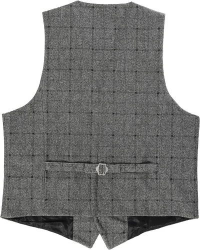 Vista 84 de Gioberti Chaleco de tweed formal de 6 botones para hombres