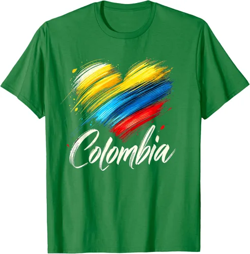 Vista 5 de Camiseta de orgullo colombiano con corazón de la bandera de Colombia