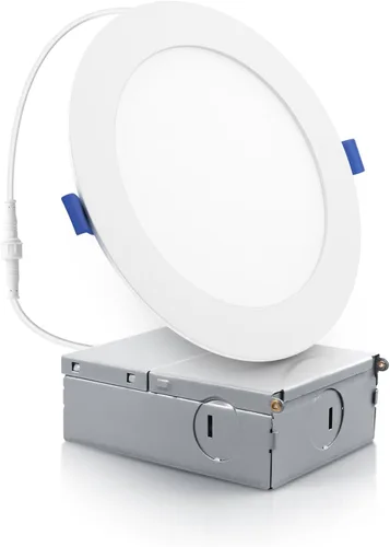 Vista 11 de ECOELER Luz de techo empotrada LED de 6 pulgadas 5CCT con luz nocturna, luz de oblea delgada sin lata de 12W 1050Lm, luz empotrada regulable y con 5