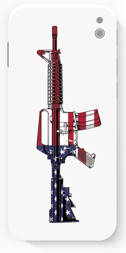 Vista 3 de AR-15 - Adhesivo para pistola de rifle con la bandera de Estados Unidos, calcomanía patriótica de vinilo para parachoques de automóvil, camión