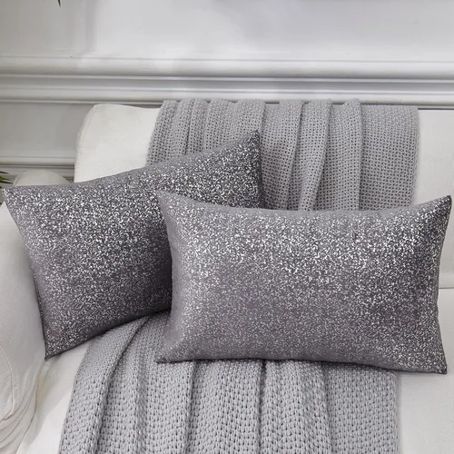 Vista 14 de EUCIOR Fundas de almohada doradas, fundas de almohada amarillas mostaza de 16 x 16 pulgadas, almohadas doradas claras con estampado de lámina