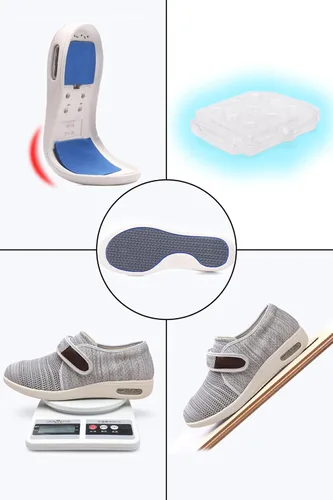 Vista 3 de ZUMEIJIA Zapatos diabéticos para mujer zapatos casuales ajustables zapatos anchos para ancianos pies hinchados antideslizantes amortiguación de aire
