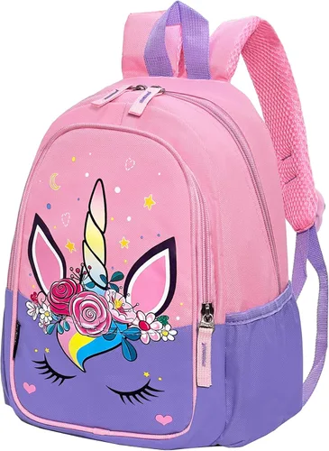 Vista 14 de Mochila de Viaje Preescolar para Niños Pequeños de 11 Pulgadas, Mochila Diaria Genial y Linda con Dibujos Animados, Rosa (Butterfly Pink)