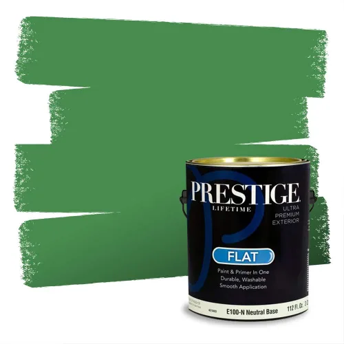 Vista 42 de Prestige Paints - Pintura exterior e imprimación en uno, 1 galón, plano, compatibilidad comparable con el color menta «Whipped Mint» de Behr