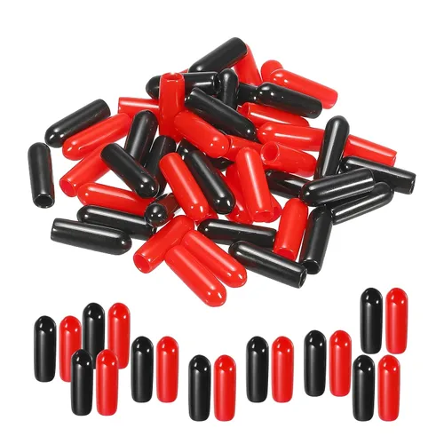 Vista 75 de MECCANIXITY 50 unids tapas de goma Surtido de 0.079 in PVC vinilo tornillo rosca protector para tornillo tornillo negro rojo