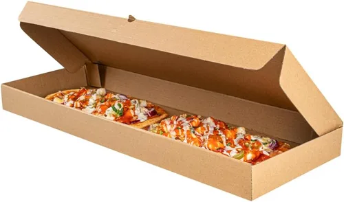 Vista 28 de Restaurantware - Cajas para pizza, 50 unidades, 14 x 7 x 1.5 pulgadas, embalaje de papel de cartón corrugado con bloqueo de pestañas, resistente a