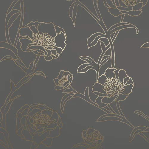 Vista 15 de Tempaper Papel tapiz floral extraíble con despegar y pegar de peonías metálicas en blanco y negro, 20.5 pulgadas x 16.5 pies, fabricado