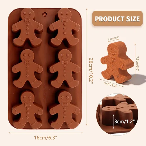Vista 2 de Molde de silicona para hornear, molde de chocolate para hombre de jengibre, molde de jabón para bricolaje