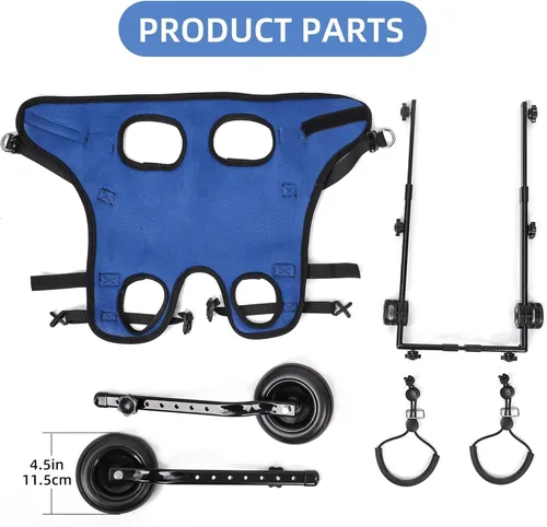 Vista 7 de Silla de ruedas ajustable para perros pequeños - Ayuda de movilidad para mascotas discapacitadas, Silla de ruedas para perros pequeños para patas