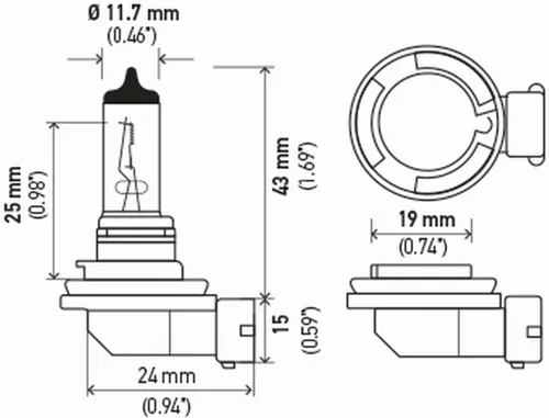 Vista 2 de HELLA Bombilla halógena estándar H8SB, 12 V, 35 W