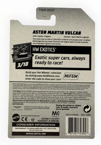 Vista 2 de Hot Wheels Aston Martin Vulcan, [verde] 235/250 Exóticos 3/10