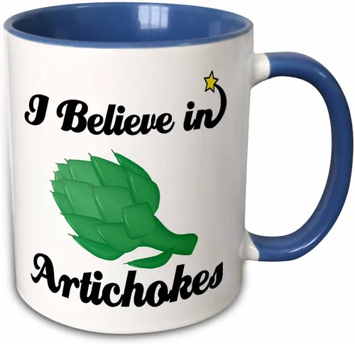 Vista 9 de 3dRose I Believe in Artichokes - Taza de dos tonos, 11 onzas, negro/blanco 2-Negro/Blanco