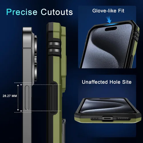Vista 223 de DEERLAMN Funda para iPhone Xs Max con funda deslizante para cámara + protector de pantalla, soporte giratorio de anillo de grado militar a prueba
