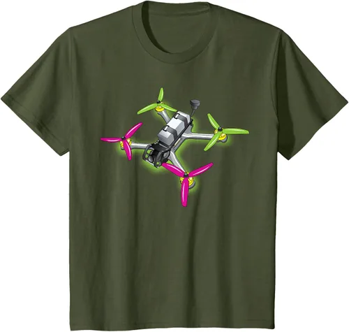 Vista 15 de Freestyle FPV Racing Drone Pilot Acro Quadcopter - Camiseta de sandía, Negro, S