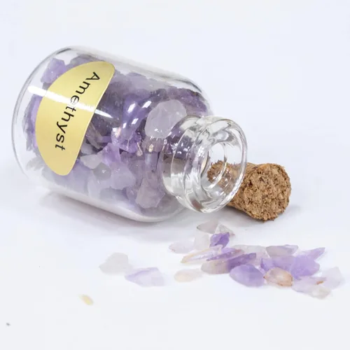 Vista 6 de Sunyik 9 - Juego de minibotellas con gemas, para curación con cristal, piedras para wicca/reiki