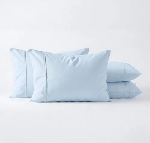 Vista 10 de Juego de 2 fundas de almohada tamaño King, fundas de almohada de una sola capa egipcias de fibra larga 100% algodón, tejido satinado de lujo, fundas