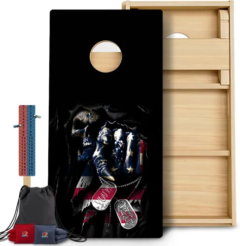 Vista 80 de CornholeGamesUSA Pro - Juego de tablas de Cornhole Fabricado en Estados Unidos Abedul báltico 3/4 Sin rebote Patas triples gruesas Dos 1
