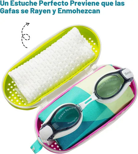 Vista 5 de Mgsarbny - Funda protectora de silicona para gafas de natación, con orificio de drenaje para gafas