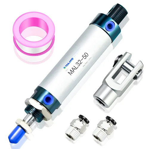 Vista 25 de TAILONZ PNEUMATIC Cilindro de Aire de 16mm Orificio 25mm Carrera de Doble Acción con Conector Y y 2 Piezas de Conexión de 6mm MAL16x25