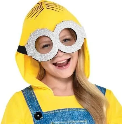 Vista 3 de Party City Disfraz de Halloween de Minion para niñas, Minions The Rise of Gru Incluye mameluco, gafas y más Disfraces para Halloween, fiestas