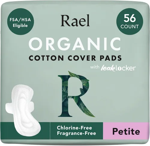 Vista 9 de Rael Almohadillas para Mujeres, Cubierta de Algodón Orgánico - Toallas Sanitarias con Alas, Cuidado Femenino, Toallas Sanitarias, Absorción Máxima