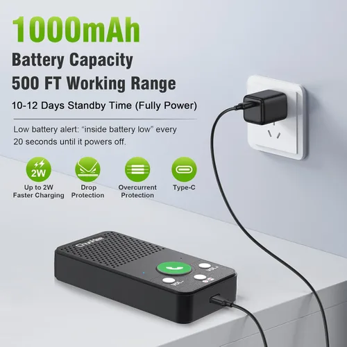 Vista 6 de Sistema de intercomunicación inalámbrico para el hogar, intercomunicadores de respuesta y llamadas dúplex completo, no necesita WiFi, rango de 500