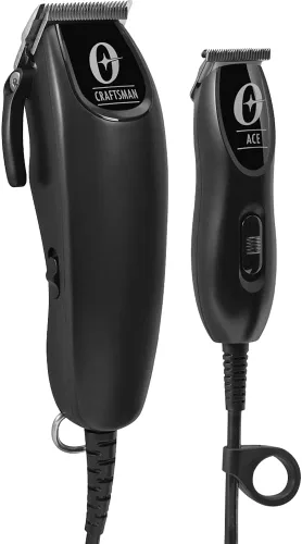 Vista 2 de Oster Kit profesional de corte de cabello combinado que incluye cortaúñas ajustables Craftsman y Ace Mini Trimmer T Blade Clipper Finisher