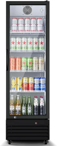 Vista 4 de BODEGA BODEGACOOLER - Refrigerador comercial de bebidas de 9 pies cúbicos con puerta de cristal, refrigeradores de bebidas para exhibición