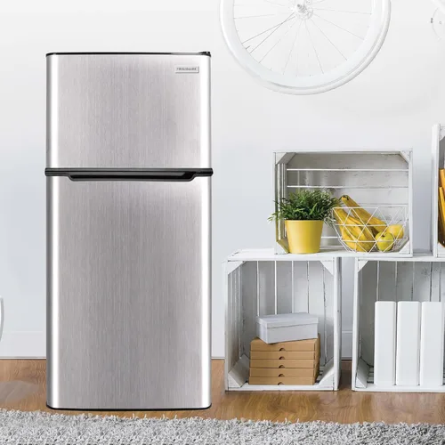 Vista 4 de FRIGIDAIRE Refrigerador/congelador de 2 puertas, 4.6 pies cúbicos, acero inoxidable negro, plomizo